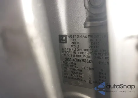 2014 Chevrolet Captiva Sport Ltz z USA, uszkodzony, nr VIN 3GNAL4EK0ES503922